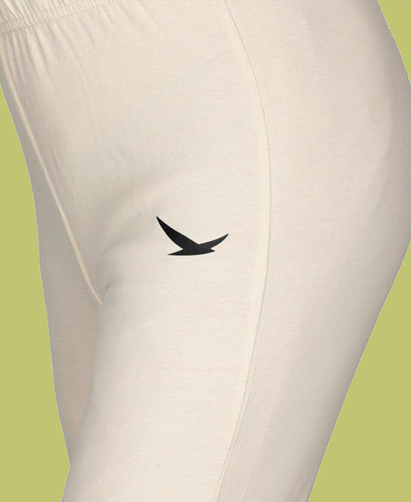 HiFlyers Women Slim Fit Solid Cotton Lycra Kurti Pant Cream