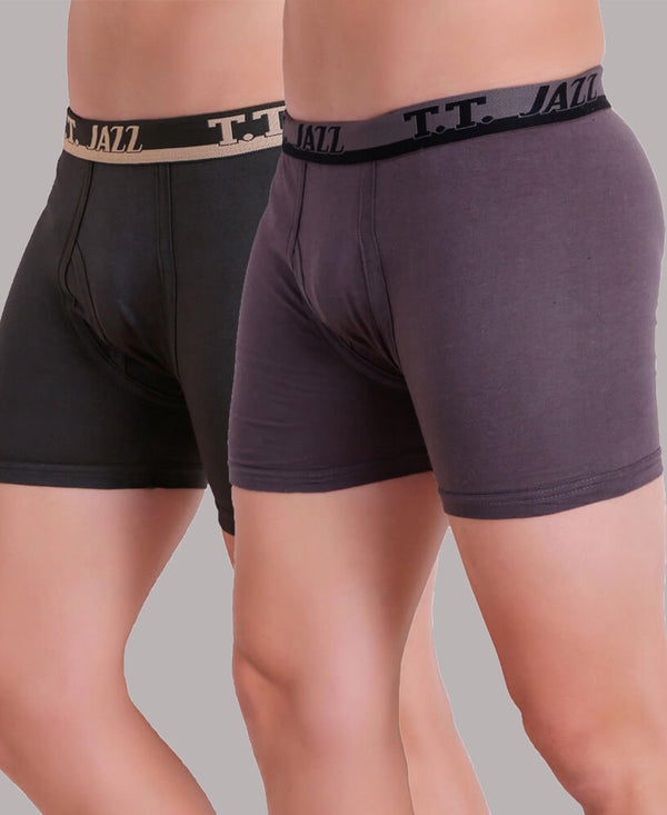 T.T. Men Jazz Top Elastic Trunk Pack Of 2 (Anthra - Grey)