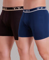 T.T. Men Jazz Top Elastic Trunk Pack Of 2 (Blue - Brown)