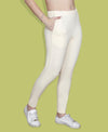 HiFlyers Women Slim Fit Solid Cotton Lycra Kurti Pant Cream