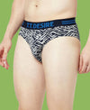 T.T. Mens Desire 100% Combed Cotton Printed Brief Top Elastic Pack Of 3 Majenta-Blue-Maroon