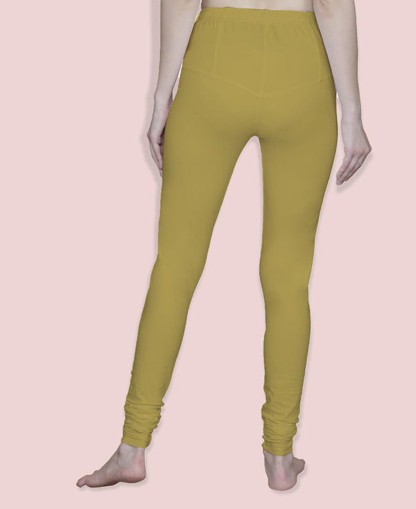 T.T. Women Solid Chudidar Cotton Lycra Cool Leggings -Khaki
