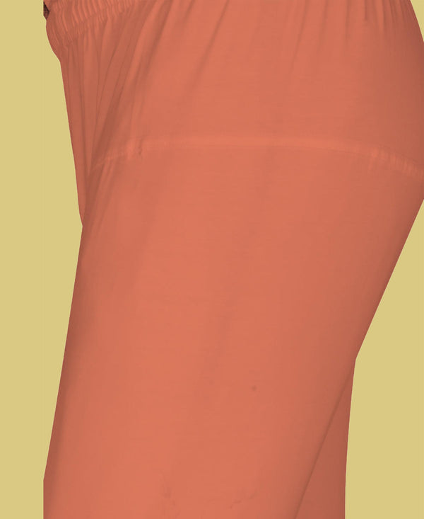 T.T. Women Solid Chudidar Cotton Lycra Cool Leggings -Peach