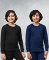 T.T. Boys & Girls |Slim Fit| Cotton Fleece |Full Sleeves|Round Neck|Trendy Winter Wear|Dyed Top Pack Of 2-Black-Blue
