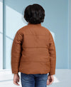 HiFlyers Boys Regular Fit | Polyster |Fluffy Full Sleeves |Quilted Insulation|High Neck Stand Collar|Zipper Jacket -Brown