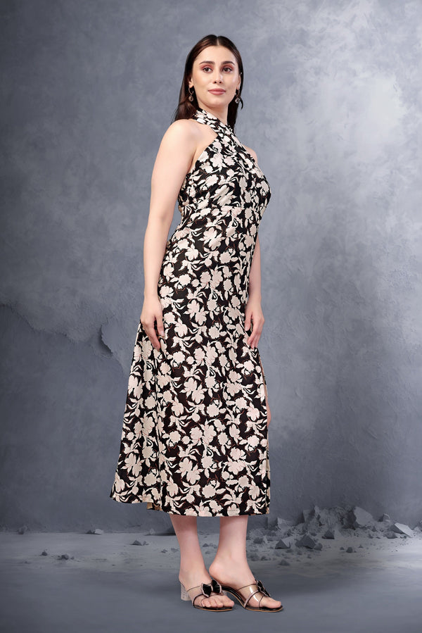 Noir petal sway dress