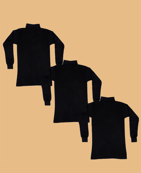 T.T. Kids Hotpot Plain Thermal Vest Pack Of 3 Black