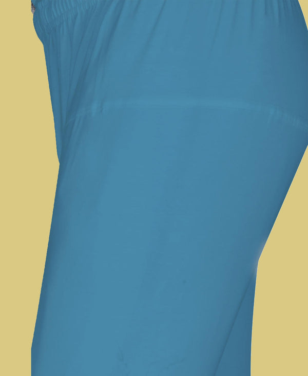T.T. Women Solid Chudidar Cotton Lycra Cool Leggings -Plum- Baby Blue( Free Size)