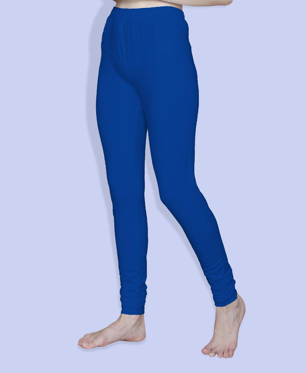 T.T. Women Solid Chudidar Cotton Lycra Cool Leggings -Ink Blue