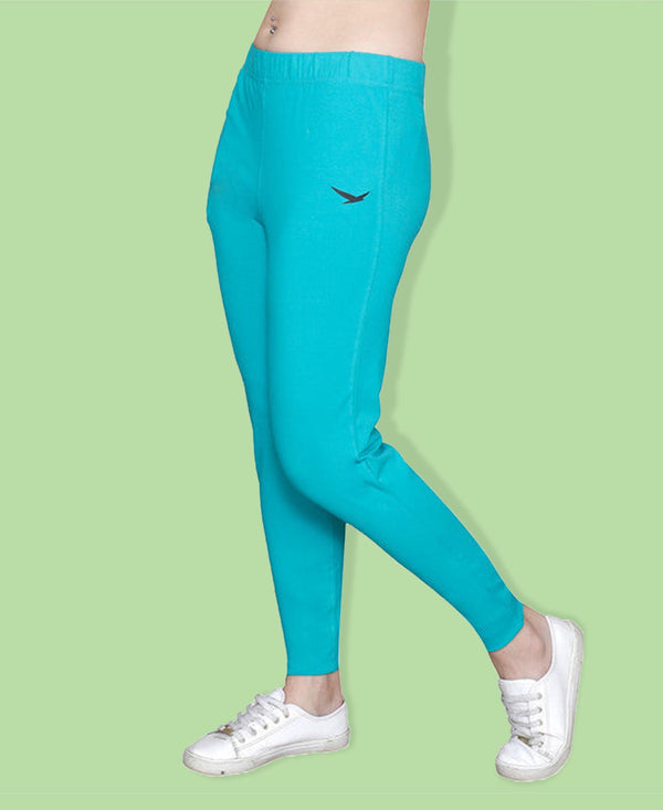 HiFlyers Women Slim Fit Solid Cotton Lycra Kurti Pant Green