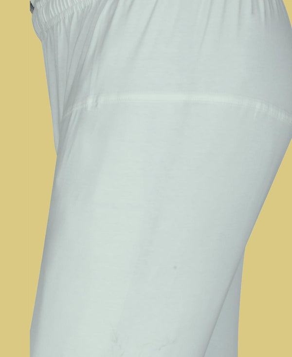 T.T. Women Solid Chudidar Cotton Lycra Cool Leggings -Deep Maroon - Ivory( Free Size)