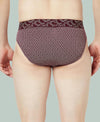 T.T. Mens Desire 100% Combed Cotton Printed Brief Top Elastic Pack Of 2 Red-Maroon
