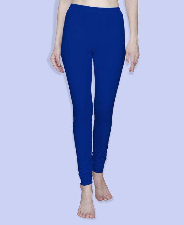 T.T. Women Solid Chudidar Cotton Lycra Cool Leggings -Indigo