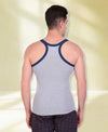 T.T. Men DesignerGym Vest Pack Of 2 Grey-Blue -Olive-Black