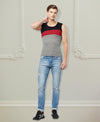 T.T. Men Designer Gym VestPack Of 2 Black-Red-Grey-Red