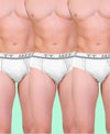 T.T. Mens Jazz Brief Top Elastic Pack Of 3 White