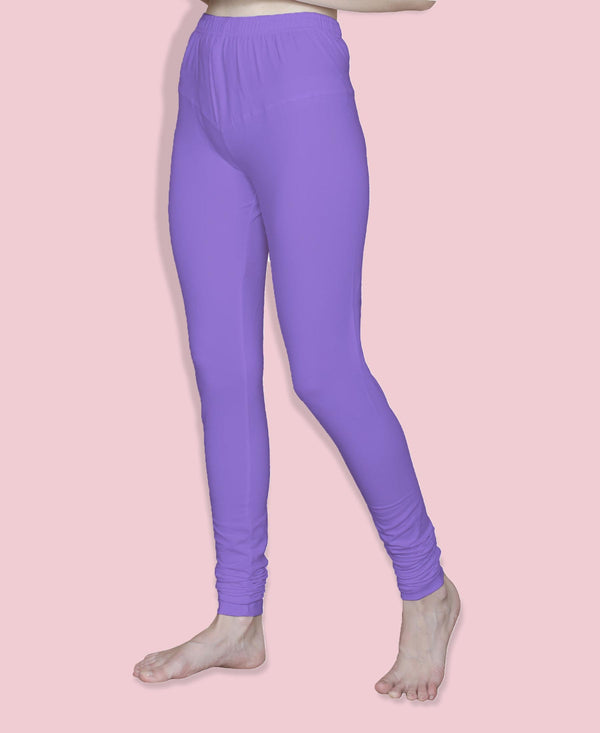 T.T. Women Solid Chudidar Cotton Lycra Cool Leggings -Lavender