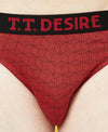T.T. Mens Desire 100% Combed Cotton Printed Brief Top Elastic Pack Of 2 Red-Maroon