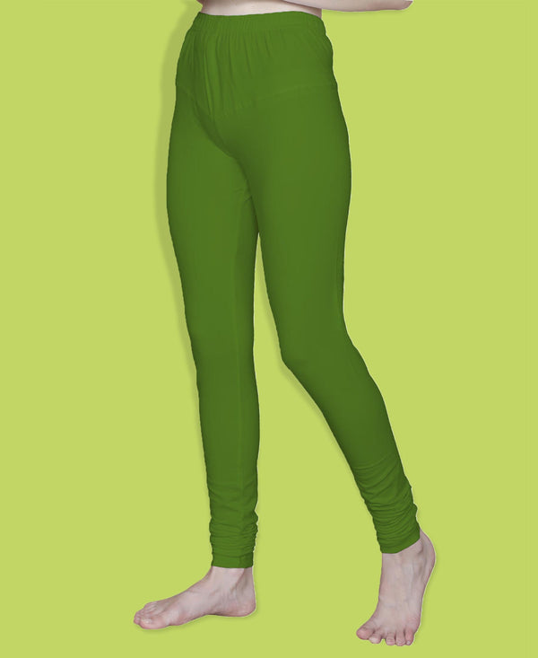 T.T. Women Solid Chudidar Cotton Lycra Cool Leggings -Kiwi