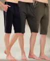 T.T. Men Regular Fit Poly Jersey Capri With Side Piping Pack Of 3-Anthra-Navy-Olive