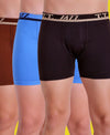 T.T. Men Jazz Top Elastic Trunk Pack Of 3 (Rust - D.Brown - Blue)