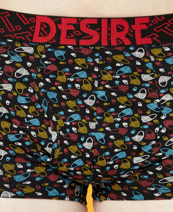 T.T. Mens Desire 100% Combed Cotton Printed Mini Top Elastic Trunk Pack Of 5 Assorted