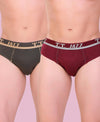 T.T. Men Jazz Brief Solid Pack Of 2 Assorted Colors