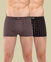 T.T. Men Desire Super Combed Cotton Printed Snug Fit Mini Trunks For Men Pack Of 2 Black-Brown