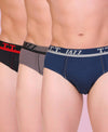 T.T. Men Jazz Brief Solid Pack Of 3 Assorted Colors
