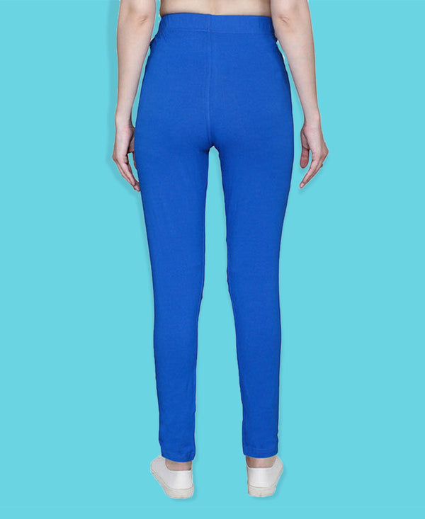 HiFlyers Women Slim Fit Solid Cotton Lycra Kurti Pant Turquoise