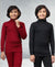 T.T. Boys & Girls |Slim Fit| Cotton Fleece |Full Sleeves|High Neck|Trendy Winter Wear|Dyed Top Pack Of 2-Red-Black