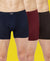 T.T. Mens Jazz Fine Long Inner Elastic TrunkPack Of 3 Maroon-Brown-Navy
