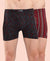 T.T. Men Desire Super Combed Cotton Printed Snug Fit Long Trunks For Men Pack Of 2 Black-Maroon