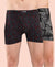 T.T. Men Desire Super Combed Cotton Printed Snug Fit Long Trunks For Men Pack Of 2 Black-Grey