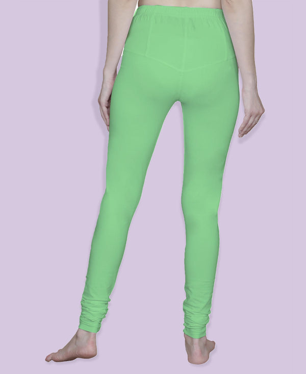 T.T. Women Solid Chudidar Cotton Lycra Cool Leggings -Pista Green