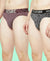 T.T. Mens Desire 100% Combed Cotton Printed Brief Top Elastic Pack Of 2 Maroon-Black