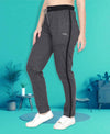 HiFlyers Women Comfort Fit Solid Cotton Trackpant Anthra Melange