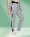 HiFlyers Women Comfort Fit Solid Cotton Trackpant Grey Melange
