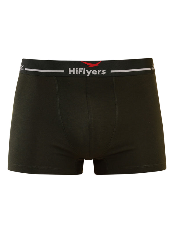 HiFlyers Men'S Cotton Spandex Odour-Free, Long Lasting Comfort, All Day Fresh And Confidence Dark Knight Collection Solid Trunks Pack Of 3 Olive