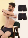 HiFlyers Men'S Cotton Spandex Odour-Free, Long Lasting Comfort, All Day Fresh And Confidence Dark Knight Collection Solid Trunks Pack Of 3 Grey