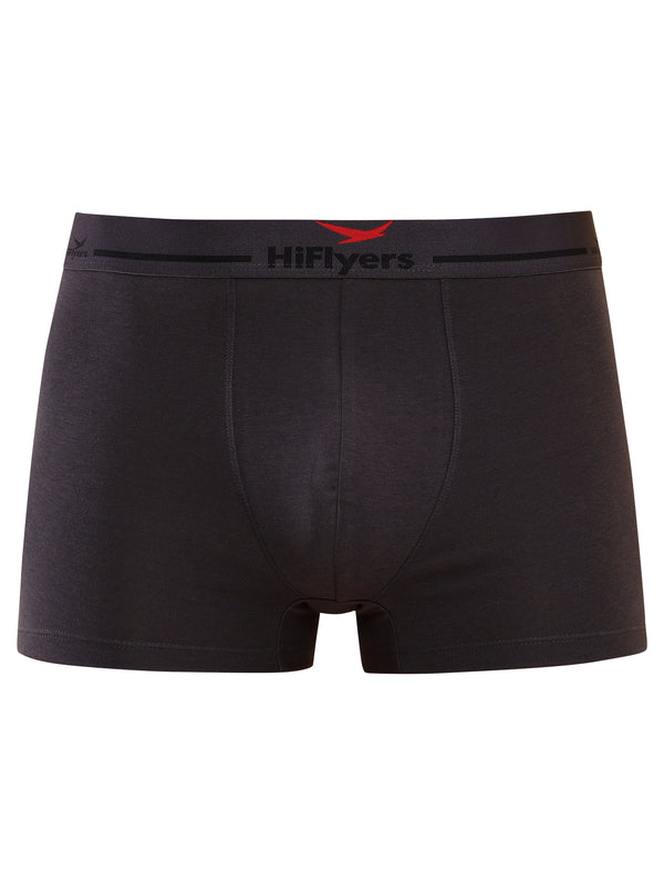 HiFlyers Men'S Cotton Spandex Odour-Free, Long Lasting Comfort, All Day Fresh And Confidence Dark Knight Collection Solid Trunks Pack Of 3 Grey