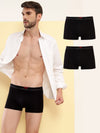 HiFlyers Men'S Cotton Spandex Odour-Free, Long Lasting Comfort, All Day Fresh And Confidence Dark Knight Collection Solid Trunks Pack Of 3 Black