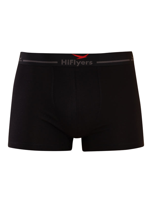 HiFlyers Men'S Cotton Spandex Odour-Free, Long Lasting Comfort, All Day Fresh And Confidence Dark Knight Collection Solid Trunks Pack Of 3 Black