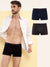 HiFlyers Men'S Cotton Spandex Odour-Free, Long Lasting Comfort, All Day Fresh And Confidence Dark Knight Collection Solid Trunks Pack Of 3 Black-Grey-Navy