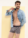 HiFlyers Men'S Odour-Free, Long Lasting Comfort, All Day Fresh And Confidence Cosmic, Kaleidoscope Collection Printed Cotton Spandex Trunk Pack Of 1 Grey