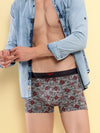 HiFlyers Men'S Odour-Free, Long Lasting Comfort, All Day Fresh And Confidence Cosmic, Kaleidoscope Collection Printed Cotton Spandex Trunk Pack Of 1 Grey