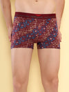 HiFlyers Men'S Odour-Free, Long Lasting Comfort, All Day Fresh And Confidence Cosmic, Kaleidoscope Collection Printed Cotton Spandex Trunk Pack Of 3 Black-Grey-Maroon