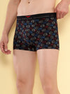 HiFlyers Men'S Odour-Free, Long Lasting Comfort, All Day Fresh And Confidence Cosmic, Kaleidoscope Collection Printed Cotton Spandex Trunk Pack Of 2 Black