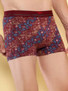HiFlyers Men'S Odour-Free, Long Lasting Comfort, All Day Fresh And Confidence Cosmic, Kaleidoscope Collection Printed Cotton Spandex Trunk Pack Of 1 Maroon