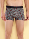 HiFlyers Men'S Odour-Free, Long Lasting Comfort, All Day Fresh And Confidence Cosmic, Kaleidoscope Collection Printed Cotton Spandex Trunk Pack Of 2 Grey-Navy